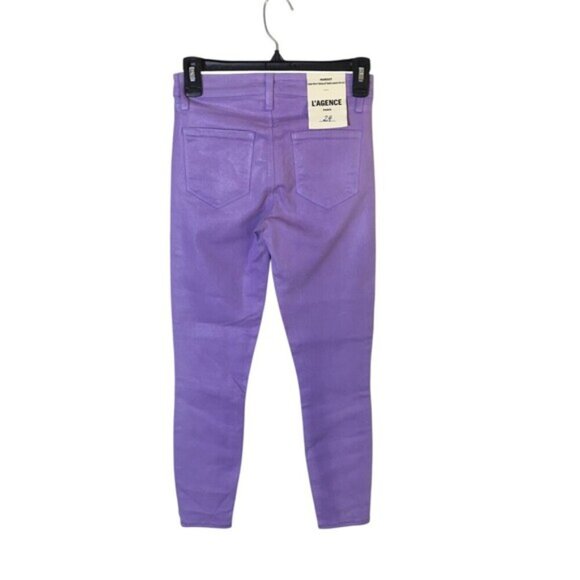 Lagence Jeans Women's Size 24 Lavender Coated Margot Skinny High Rise - Picture 2 of 9